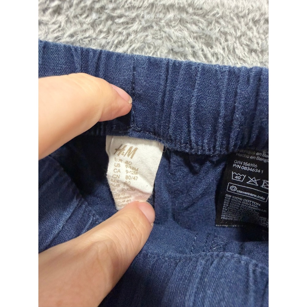 Primary H&M Baby 9-12M Organic Cotton Sleeper Bodysuits Pant Bundle 5pc Blue Set - Picture 7 of 7